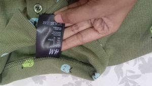 Olive Green Print Top