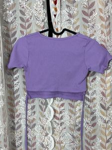 Lavender Tie Around Waist Top