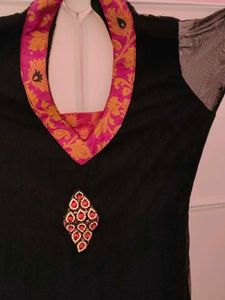 Black Embroidered Kurta Set