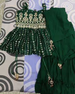 Beautiful Dark Green Sharara💚