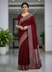 Elegant Maroon Saree
