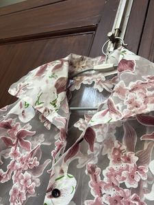 Floral Sheer Button-Up Top