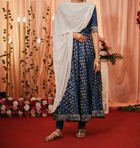 Elegant Blue Ethnic anarkali