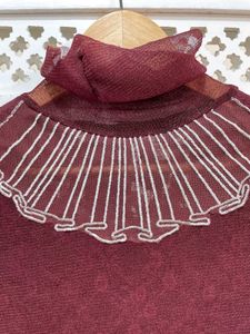 Vintage Inspired Laced Detail Mesh Blouse A