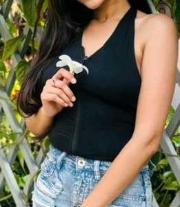 Black Sleeveless halter neck Top