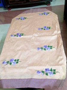 Cream Color Painted Sareewith Good Shine