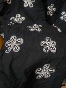 Black And Silver Print Kurti