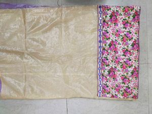 Halfandhalf Purple 🟣 Saree With Blouse