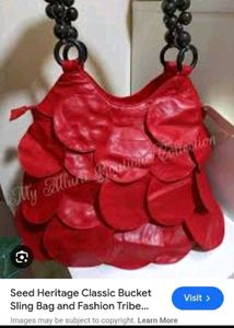 Red Handbag with Unique Design