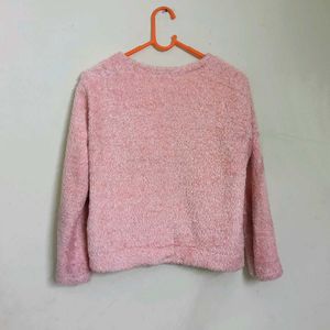 Pink Fluffy Cropped Sweater ☁️🩷