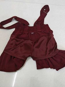 Girls Burgundy Skirt Set