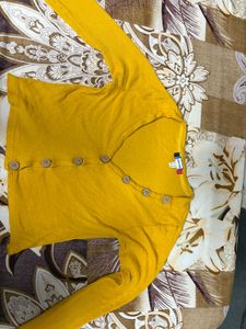 Deep Neck Yellow Crop Top⭐️