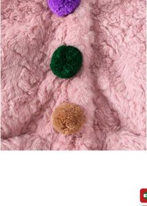 Pink Fuzzy Bear Hooded Coat