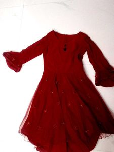 Burgundy Flowy Dress