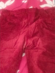 Velvet Pant Maroon Color