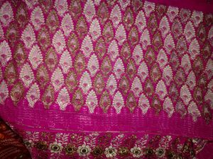 Gorgeous Rani Pink Embroidered Saree🤩