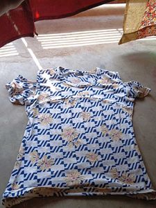 Patterned Cold Shoulder Top