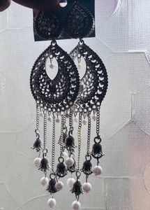 Vintage Silver Tone Dangle Earrings