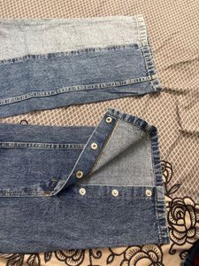 Two-Tone Denim Jeans