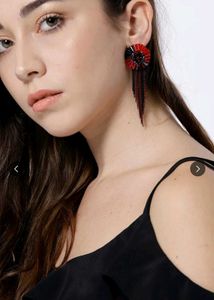 Red Contemporary Drop Earrings🔴