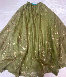 Olive Green Embellished Lehenga Set