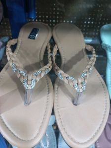 Cute Mint Green Beaded Thong Sandals