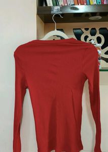 Red Long Sleeve Top
