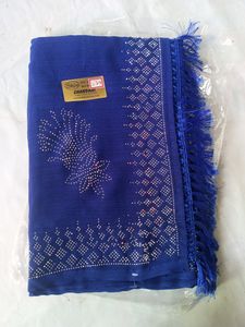 Georgette Stone Work Saree With Running Blouse