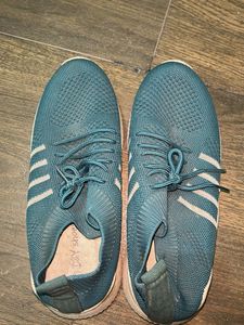 Teal Knit Sneakers