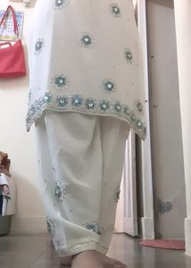 White Suit Set For Festive Season (Kurta+salwar)🤍
