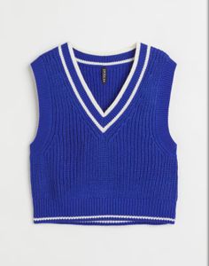 H&M Blue Knitted Vest Top