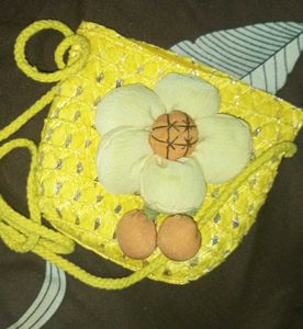 Cute Yellow Floral Pouch