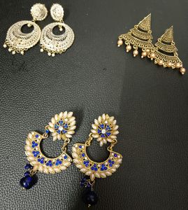Beautiful Combo Earrings Of 3 Pcs Set