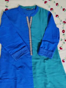 Avaasa kurta, L Size Beautiful Blue Green Shade