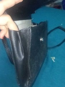 Medium Size Black Golden Sling Bag Girls College