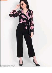 Chic Pink & Black Jumpsuit👗✨🤌