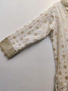 Off-white Party Wear Top And Duppataas