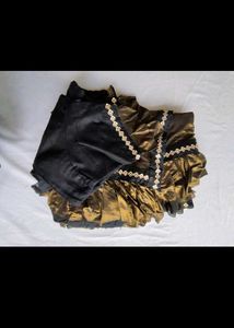 Partywear Ruffle Saree With Stiched Blouse