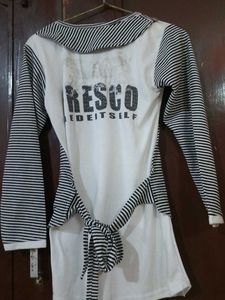 Stripped Top In White Colour