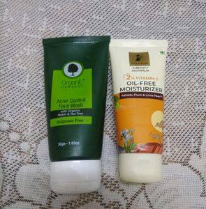 Organic Harvest Acne Control Face Wash, Pilgrim Vitamin C Oil Free Moisturizer
