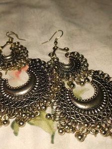 Silver Crescent Earrings