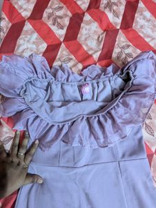 🔮ATHENA lavender scuba bodycon maxi tulle dress🔮