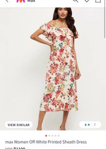 Off White Printed Sheath Dress