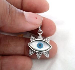 925 Pure Silver Mop Evil Eye Pendant