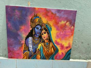 Radha Krishna  Painting On 16×20 Inches Canvas