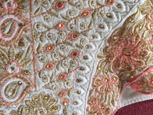 Elegant White &amp; Gold Embroidered Designer Anarkali