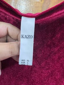 Kazo Burgundy Velvet Top 36