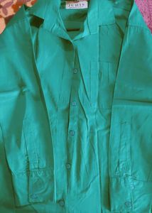 Oversize Solid Green Shirt