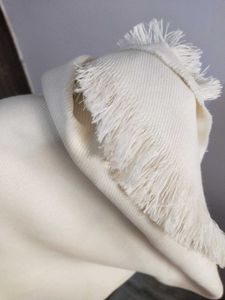 Cream Wool Blend Shawl