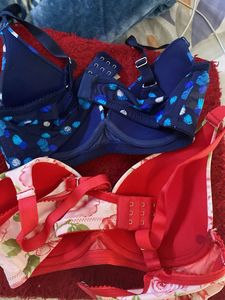 Floral &amp; Polka Dot Bra Set 32 b dress berry